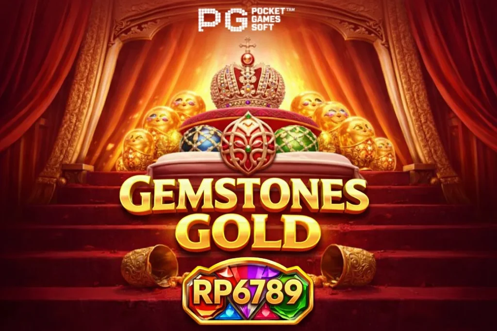 Tampilan GEMSTONES GOLD di RP6789 dengan visual batu mulia dan tema permainan digital yang elegan
